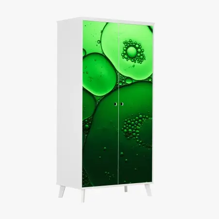 Sticker pour armoire abstraction de bulles vertes – Wallnifity®