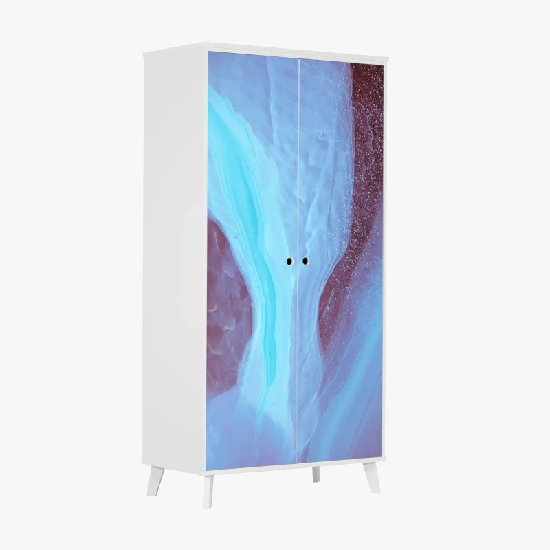 Sticker pour armoire nuances éthérées bleu et rose – Wallnifity®