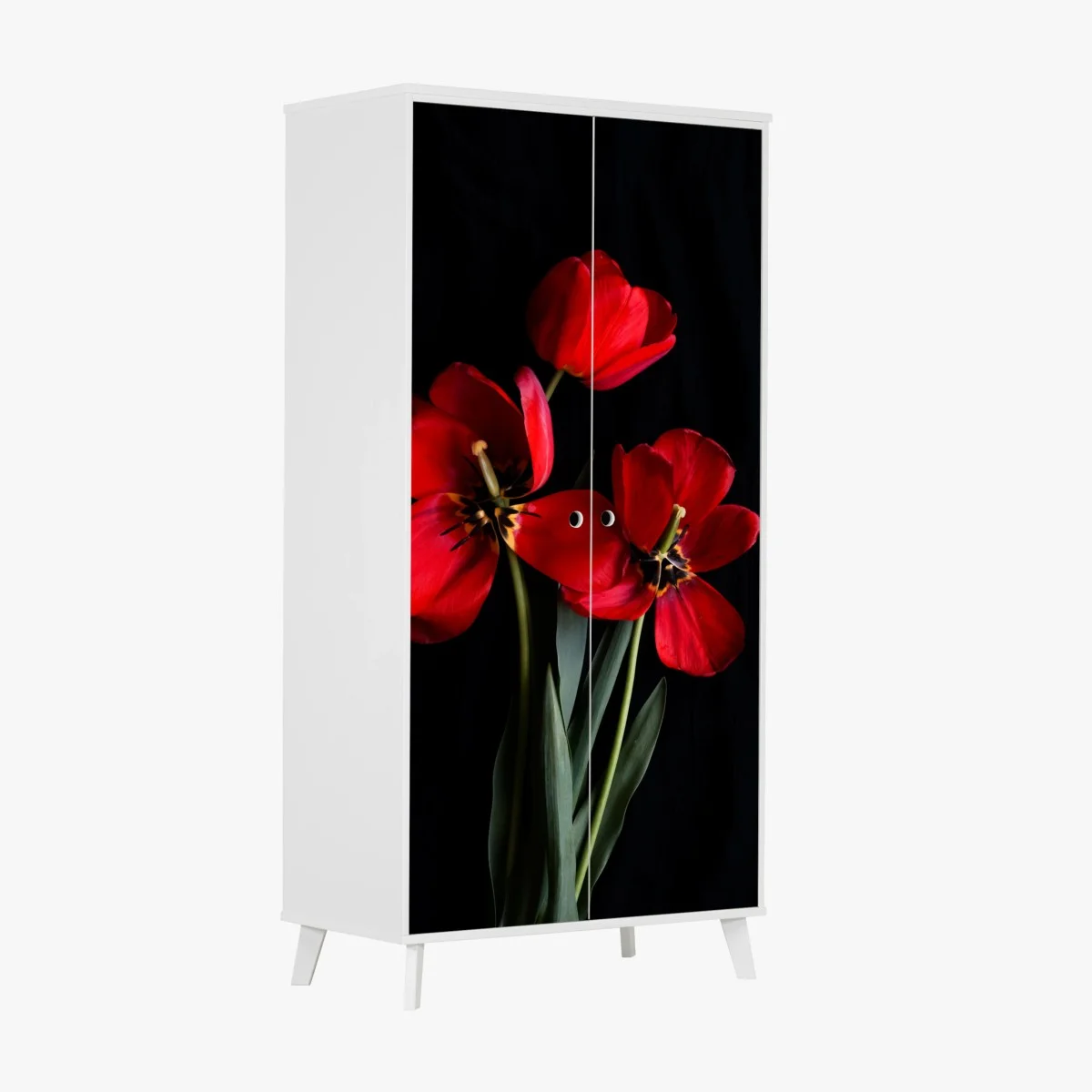Sticker pour armoire bouquet de tulipes rouges sur fond noir – Wallnifity® Sticker pour armoire bouquet de tulipes rouges sur fond noir – Wallnifity®