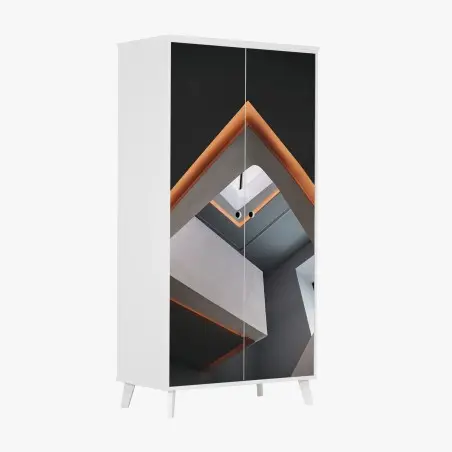 Sticker pour armoire perspective intérieure géométrique – Wallnifity®
