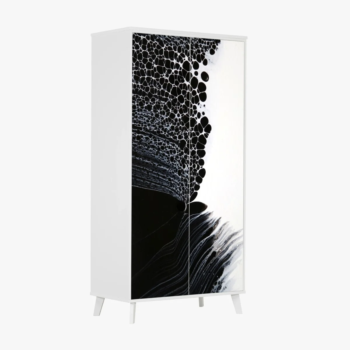 Sticker pour armoire mélodie cellulaire en noir et blanc – Wallnifity® Sticker pour armoire mélodie cellulaire en noir et blanc – Wallnifity®
