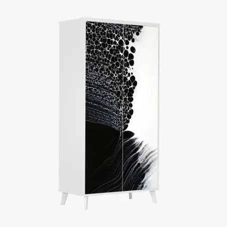 Sticker pour armoire mélodie cellulaire en noir et blanc – Wallnifity®
