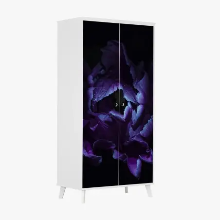 Sticker pour armoire élégance violette : tulipe sous lumière ultraviolette – Wallnifity®
