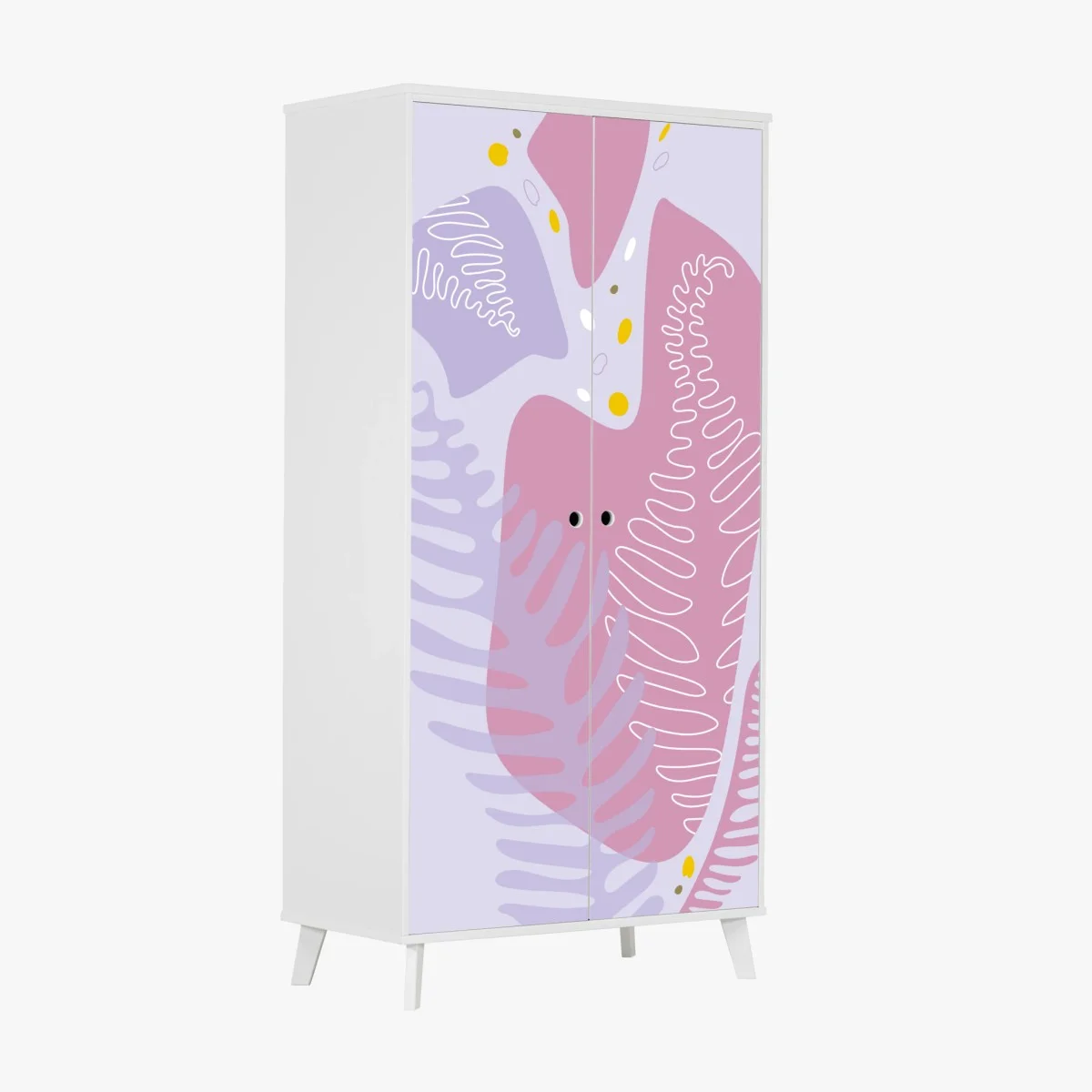 Sticker pour armoire motif botanique abstrait aux tons pastels – Wallnifity® Sticker pour armoire motif botanique abstrait aux tons pastels – Wallnifity®