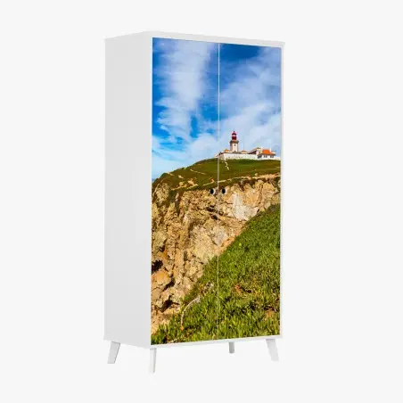 Sticker pour armoire phare de Cabo da Roca sur falaises de l'Atlantique – Wallnifity®