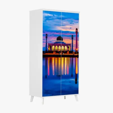 Sticker pour armoire coucher de soleil à la mosquée centrale de Songkhla – Wallnifity®