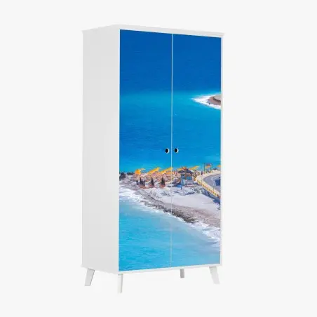 Sticker pour armoire couleurs d'été à Elli Beach, Rhodes – Wallnifity®