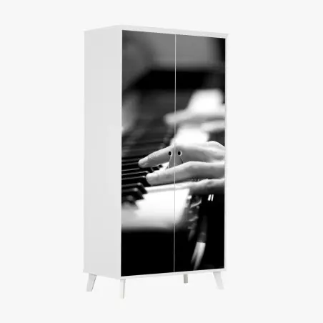Sticker pour armoire mains au piano — instant d'élégance musicale – Wallnifity®