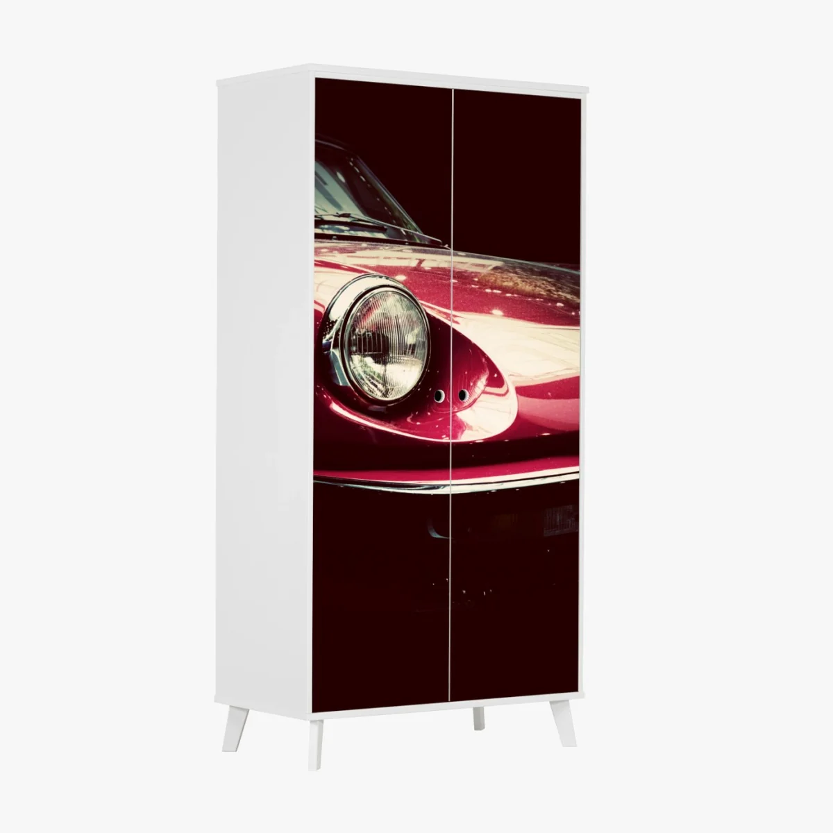 Sticker pour armoire détail élégant d'une voiture classique rouge – Wallnifity® Sticker pour armoire détail élégant d'une voiture classique rouge – Wallnifity®