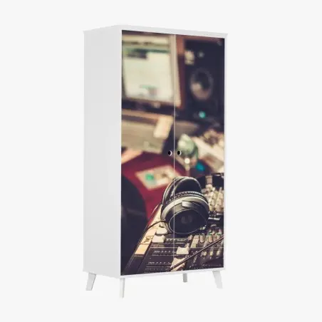 Sticker pour armoire ambiance studio d'enregistrement vintage – Wallnifity®