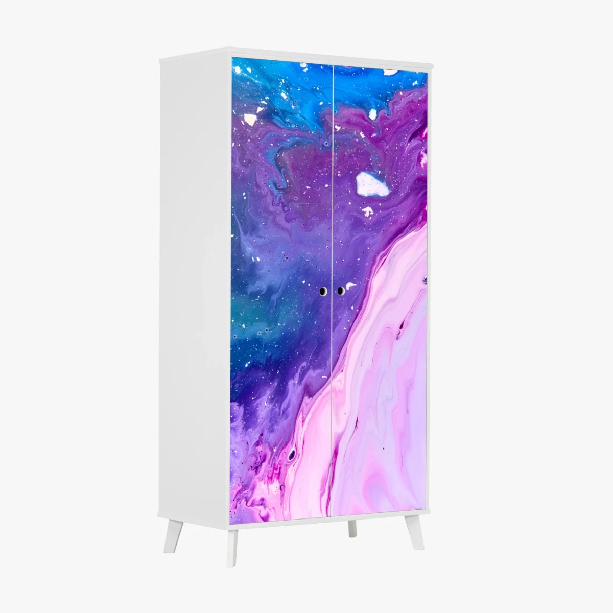 Sticker pour armoire vagues acryliques bleu et rose – Wallnifity® Sticker pour armoire vagues acryliques bleu et rose – Wallnifity®