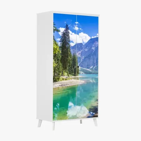 Sticker pour armoire reflet alpin au Lac de Braies – Wallnifity®