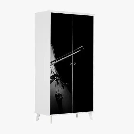 Sticker pour armoire violoncelle en clair-obscur – Wallnifity®