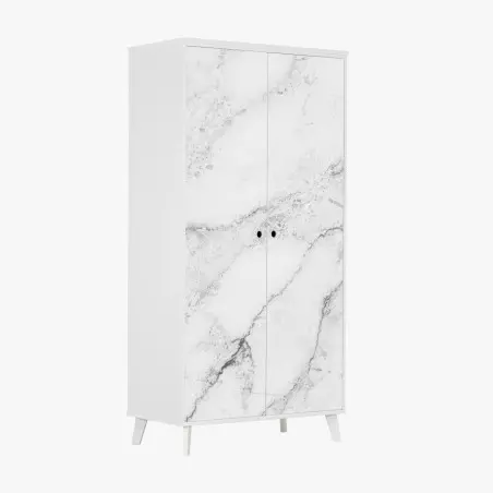 Sticker pour armoire marbre blanc veiné minimaliste – Wallnifity®
