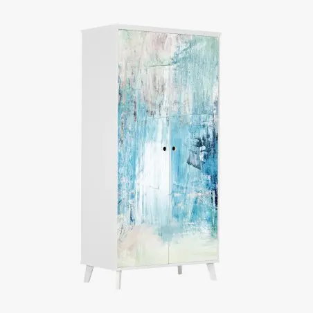 Sticker pour armoire paysage abstrait d'eaux bleues – Wallnifity®