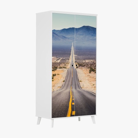 Sticker pour armoire route infinie vers l'horizon désertique – Wallnifity®