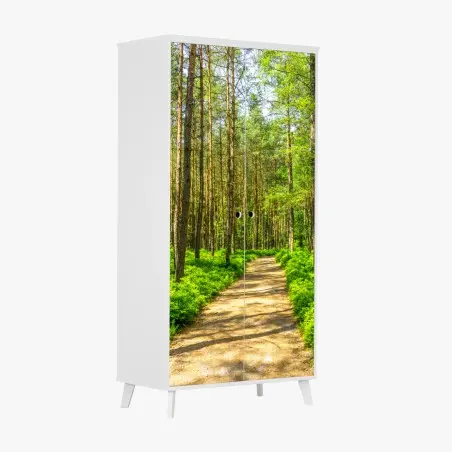 Sticker pour armoire chemin en forêt verdoyante – Wallnifity®