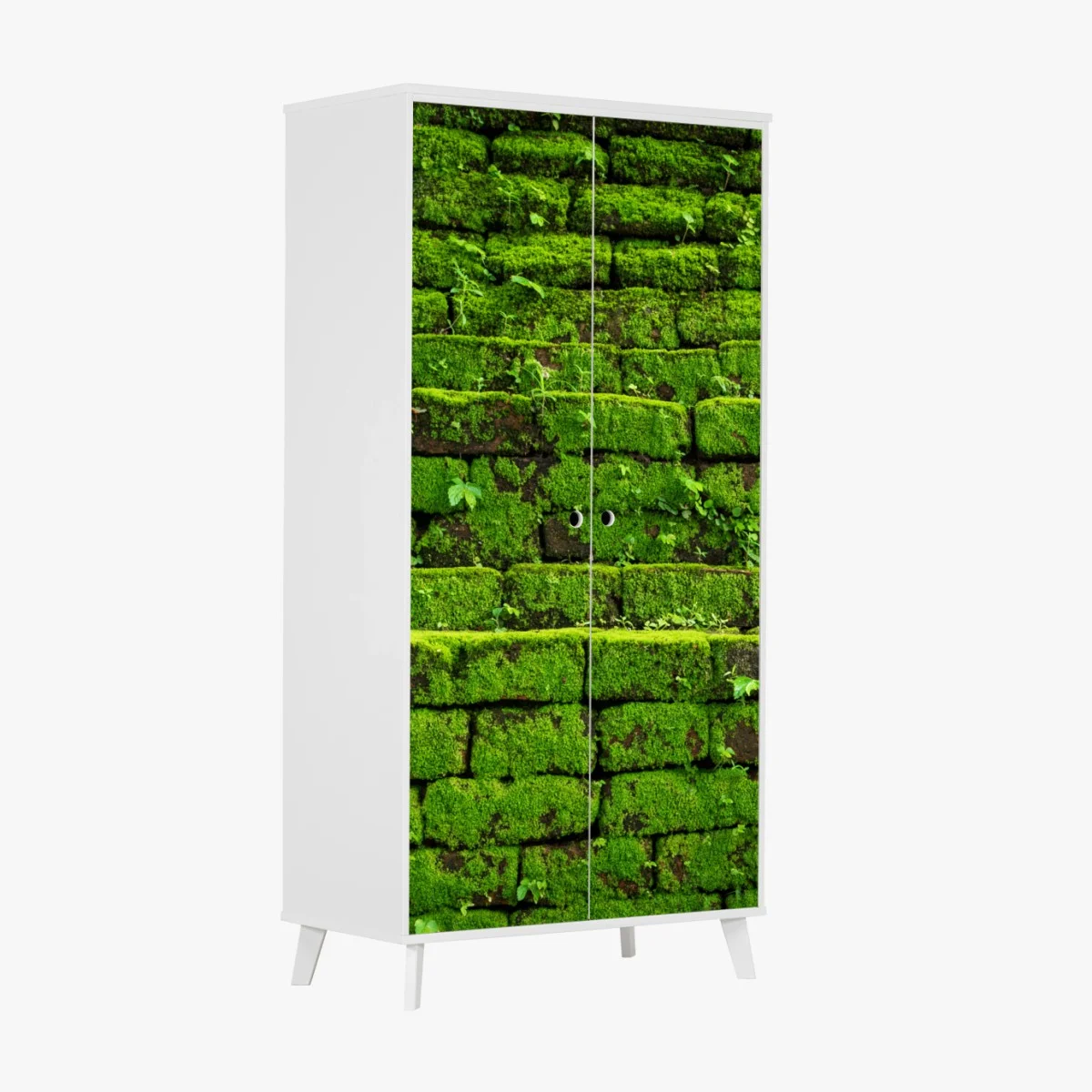 Sticker pour armoire mousse verte sur briques anciennes – Wallnifity® Sticker pour armoire mousse verte sur briques anciennes – Wallnifity®