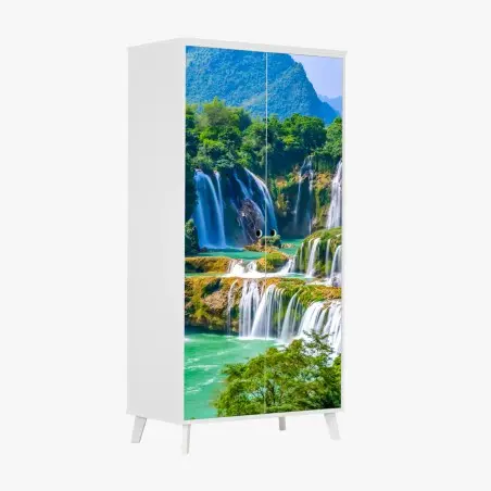 Sticker pour armoire cascade paradisiaque au cœur de la nature – Wallnifity®