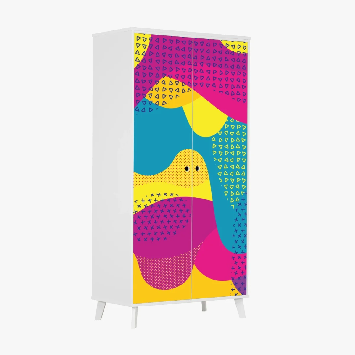 Sticker pour armoire composition abstraite colorée aux formes ondulées – Wallnifity® Sticker pour armoire composition abstraite colorée aux formes ondulées – Wallnifity®