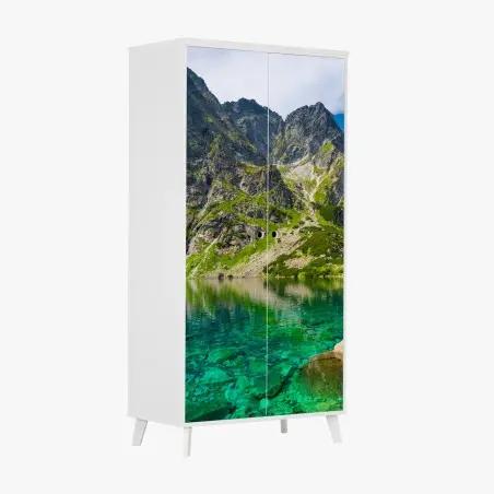 Sticker pour armoire reflet émeraude des montagnes de Czarny Staw – Wallnifity®