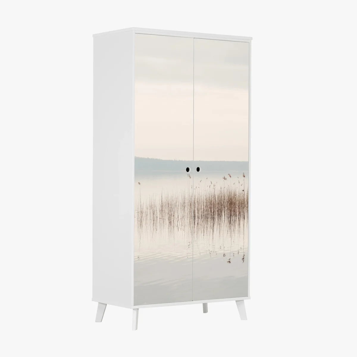 Sticker pour armoire brume sur le lac et roseaux – Wallnifity® Sticker pour armoire brume sur le lac et roseaux – Wallnifity®