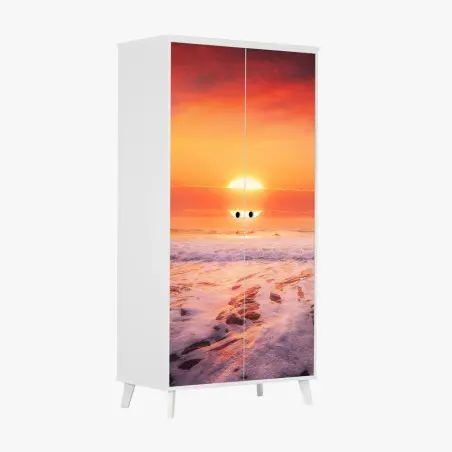 Sticker pour armoire coucher de soleil sur la plage – Wallnifity®
