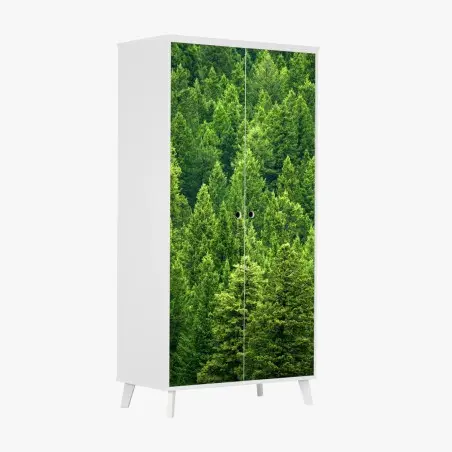Sticker pour armoire forêt de pins émeraude – Wallnifity®