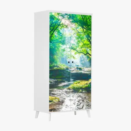 Sticker pour armoire clairière lumineuse au bord de la rivière – Wallnifity®