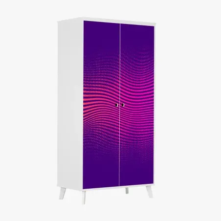 Sticker pour armoire vagues chromatiques violet et magenta – Wallnifity®