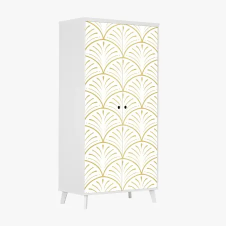 Sticker pour armoire motif art déco doré en éventail – Wallnifity®