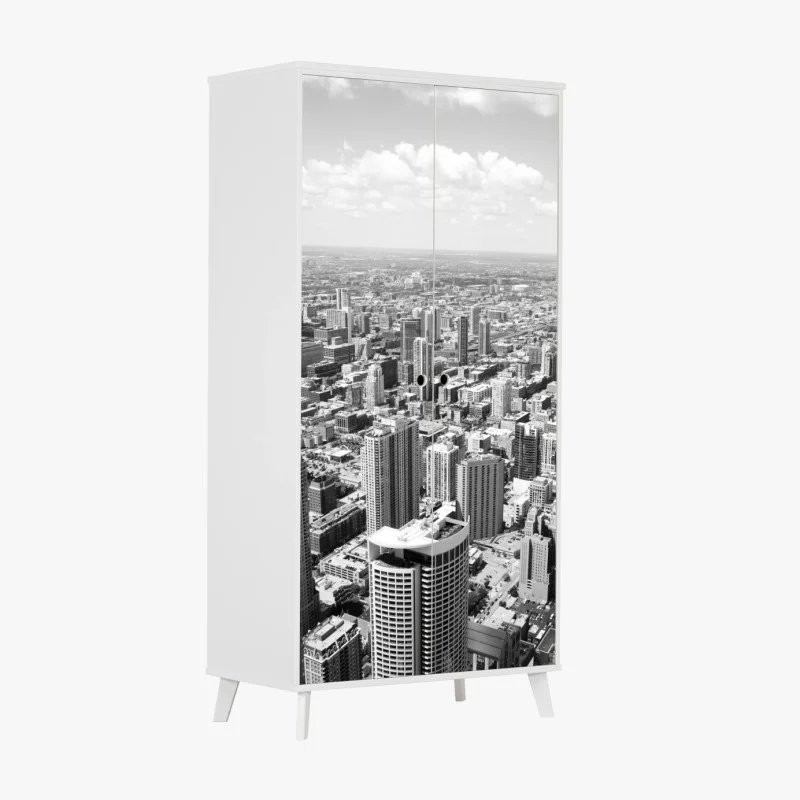 Sticker pour armoire ligne d'horizon de Chicago en noir et blanc – Wallnifity® Sticker pour armoire ligne d'horizon de Chicago en noir et blanc – Wallnifity®