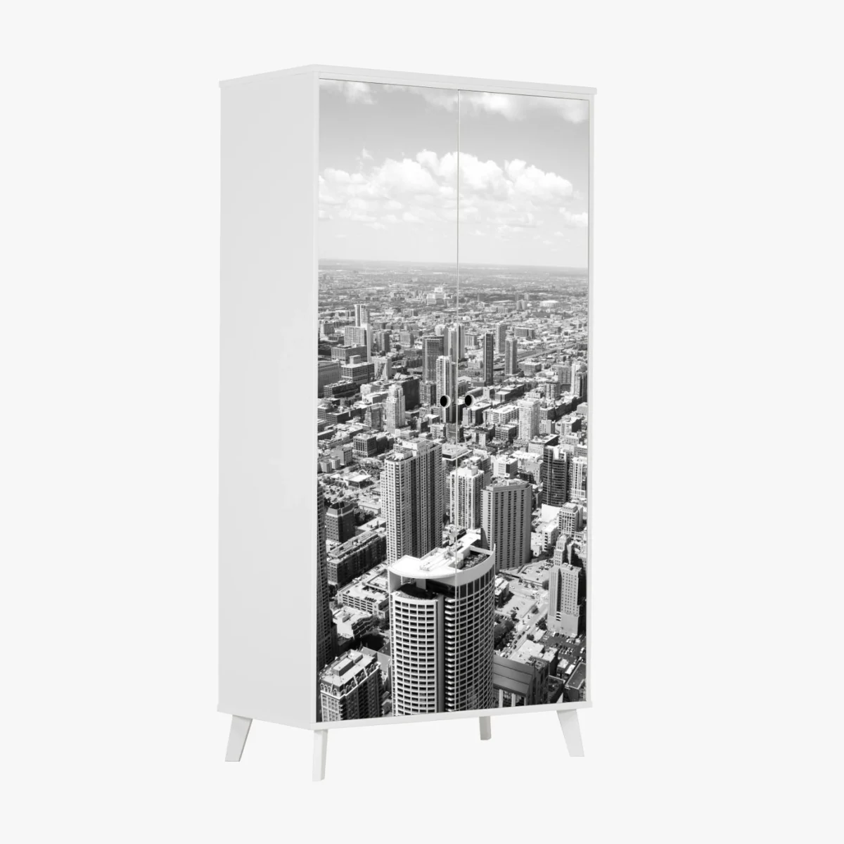 Sticker pour armoire ligne d'horizon de Chicago en noir et blanc – Wallnifity® Sticker pour armoire ligne d'horizon de Chicago en noir et blanc – Wallnifity®