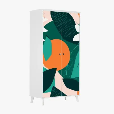 Sticker pour armoire composition botanique tropicale aux agrumes – Wallnifity®