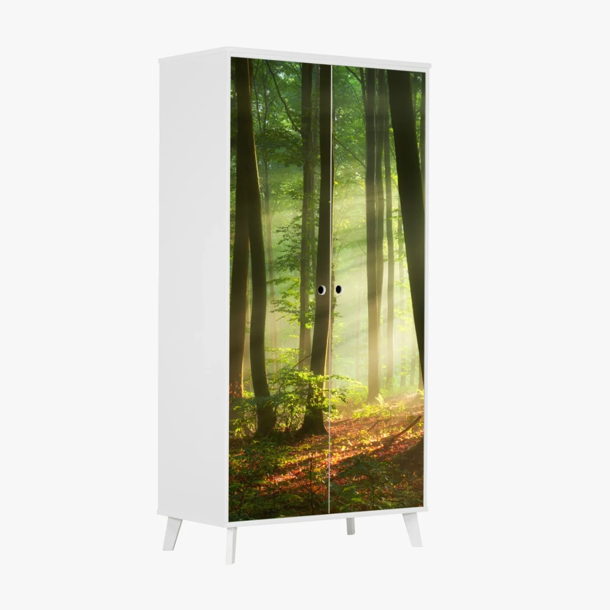 Sticker pour armoire forêt en lumière matinale – Wallnifity® Sticker pour armoire forêt en lumière matinale – Wallnifity®
