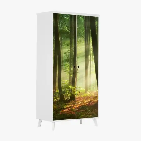 Sticker pour armoire forêt en lumière matinale – Wallnifity®