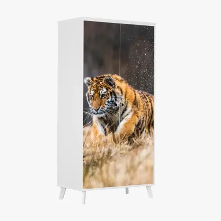 Sticker pour armoire tigre de Sibérie en plein élan – Wallnifity®