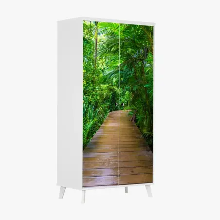 Sticker pour armoire passerelle en mangrove, évasion verdoyante – Wallnifity®