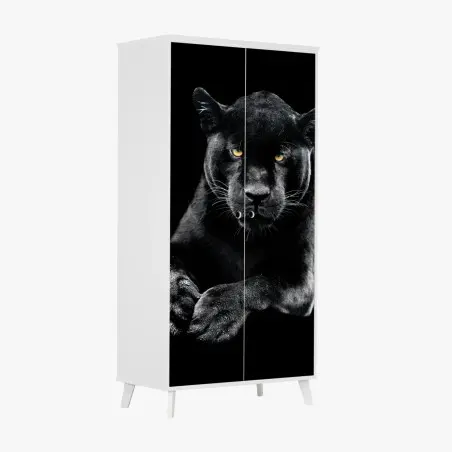 Sticker pour armoire regard perçant du jaguar noir – Wallnifity®