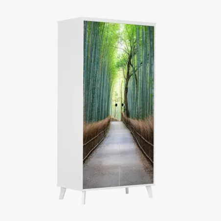 Sticker pour armoire allée de bambous sereine – Wallnifity®