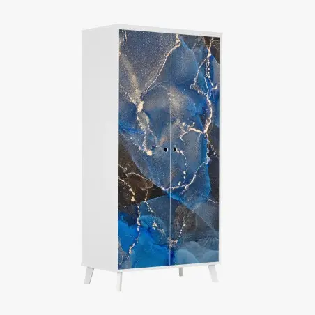 Sticker pour armoire rêverie azur et or – Wallnifity®