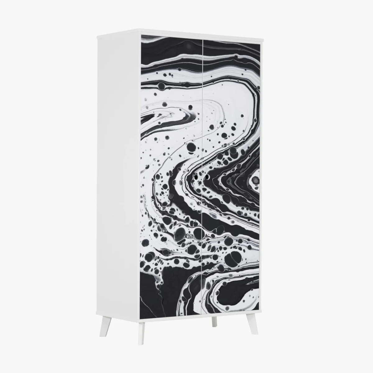 Sticker pour armoire abstraction marbrée en noir et blanc – Wallnifity® Sticker pour armoire abstraction marbrée en noir et blanc – Wallnifity®