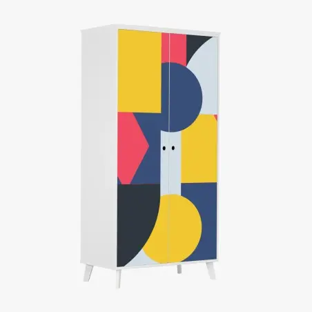 Sticker pour armoire motif géométrique coloré pour décoration murale – Wallnifity®