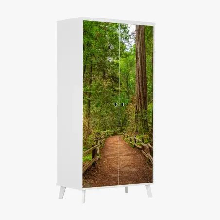 Sticker pour armoire promenade sous les séquoias centenaires – Wallnifity®