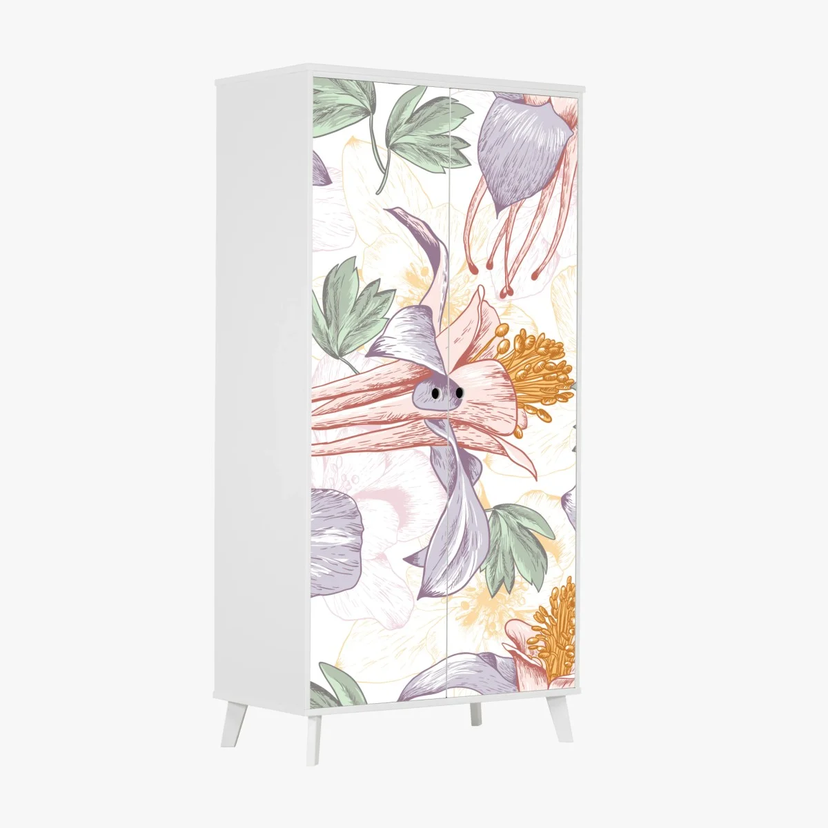 Sticker pour armoire motif floral pastel délicat pour décoration intérieure – Wallnifity® Sticker pour armoire motif floral pastel délicat pour décoration intérieure – Wallnifity®