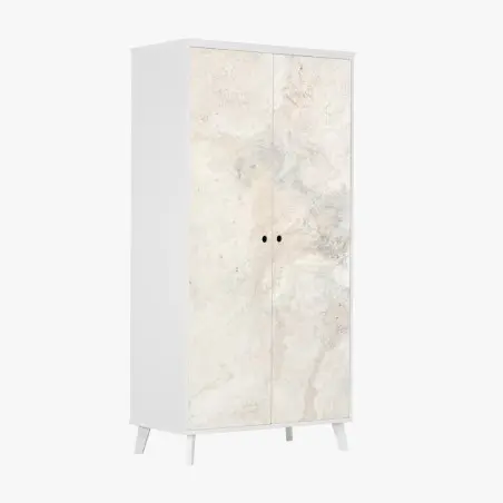 Sticker pour armoire marbre beige aux veines délicates – Wallnifity®