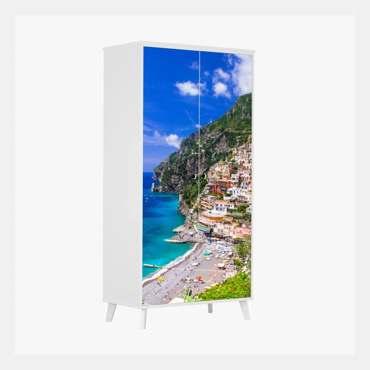Sticker pour armoire vue panoramique de Positano au bord de la mer – Wallnifity® Sticker pour armoire vue panoramique de Positano au bord de la mer – Wallnifity®