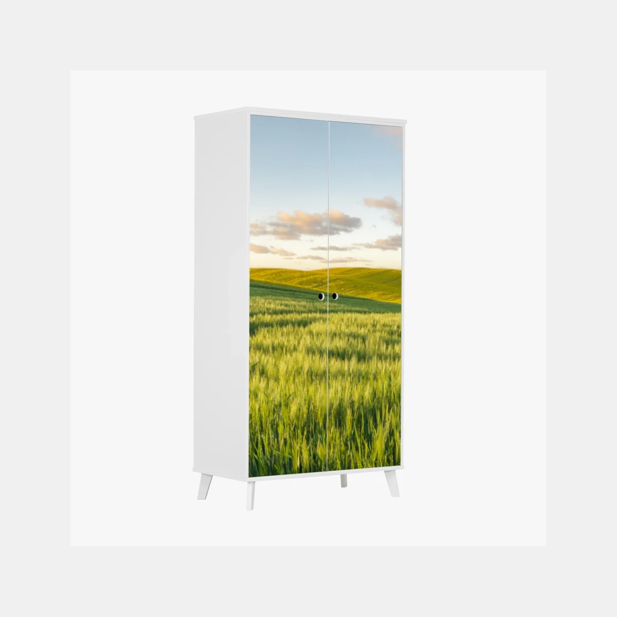 Sticker pour armoire panorama de champs verts au printemps – Wallnifity® Sticker pour armoire panorama de champs verts au printemps – Wallnifity®