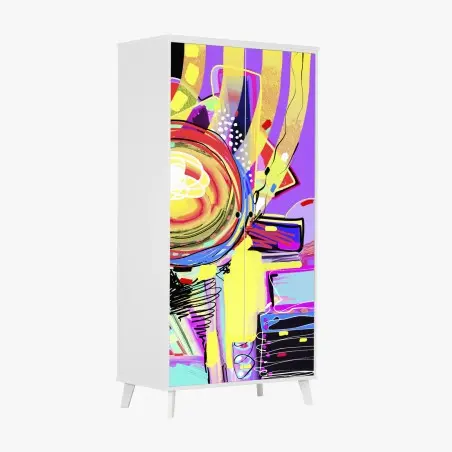 Sticker pour armoire tourbillon chromatique contemporain – Wallnifity®