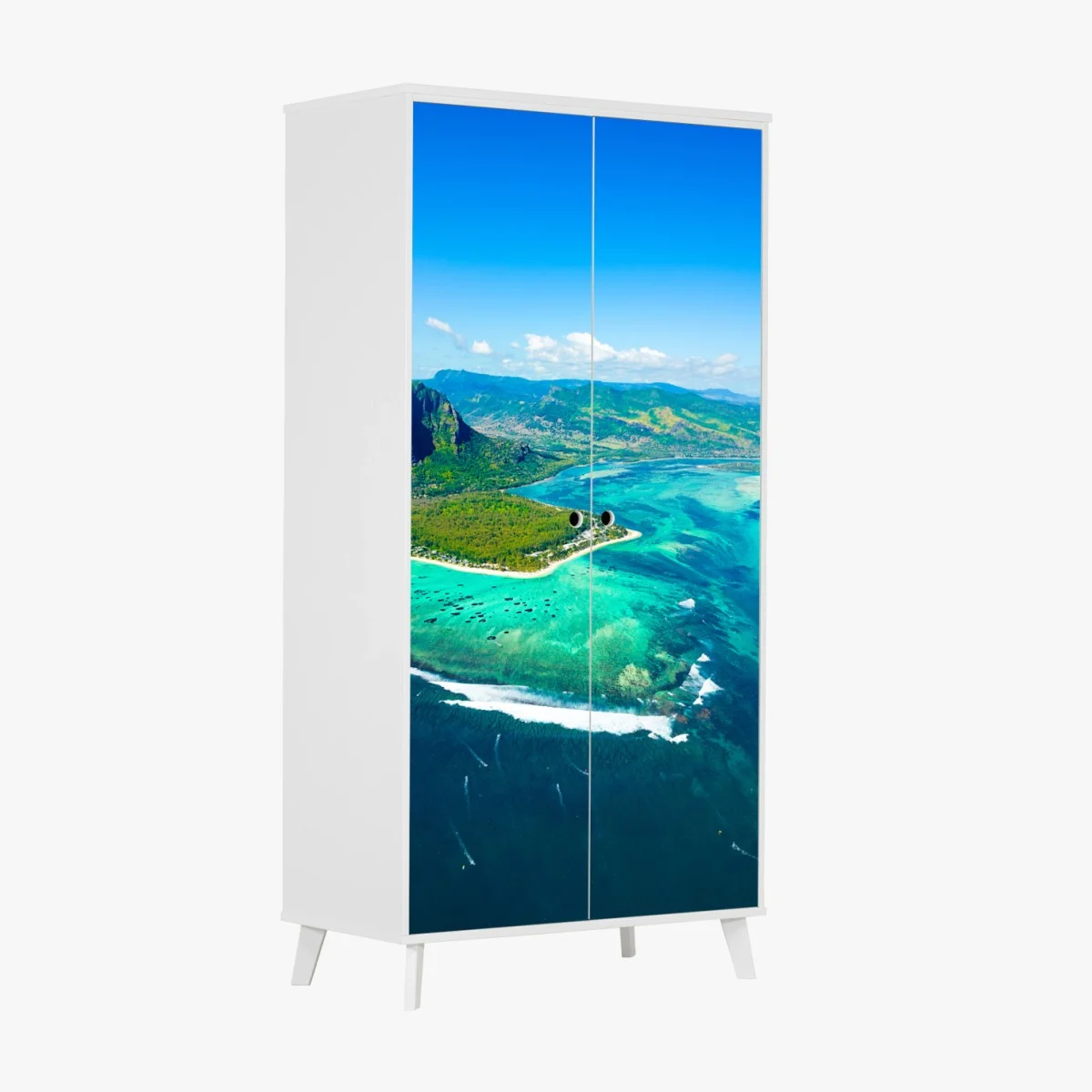 Sticker pour armoire panorama aérien du Morne Brabant et lagon turquoise – Wallnifity® Sticker pour armoire panorama aérien du Morne Brabant et lagon turquoise – Wallnifity®
